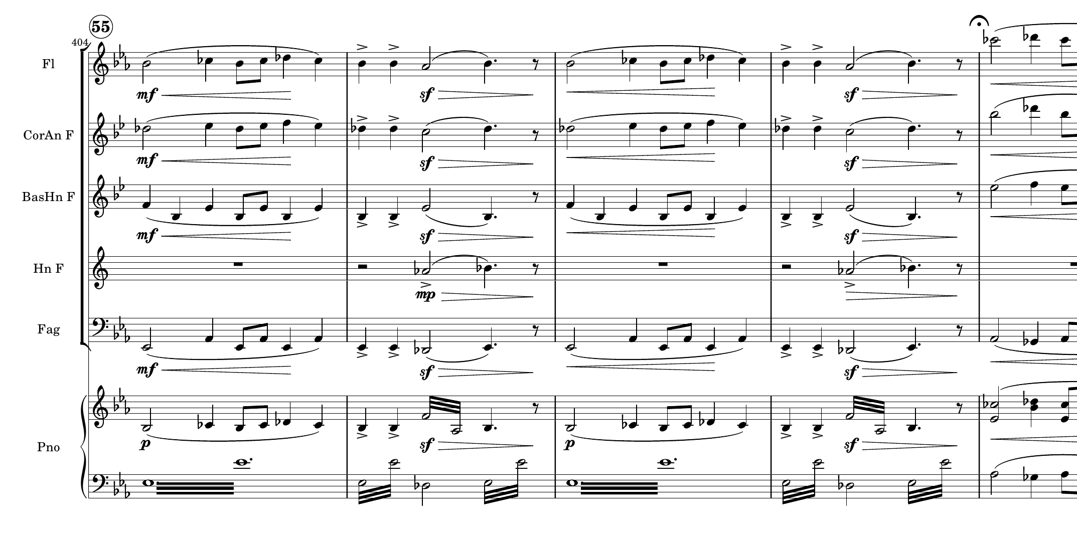 Fragment uit de partituur